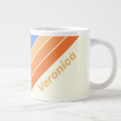 Vintage Ocean Sun Stripes with Name ジャンボコーヒーマグカップ (右)