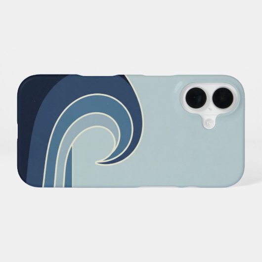 Vintage Ocean Wave iPhone 16ケース (裏面横)