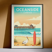 Vintage Oceanside California ポスター