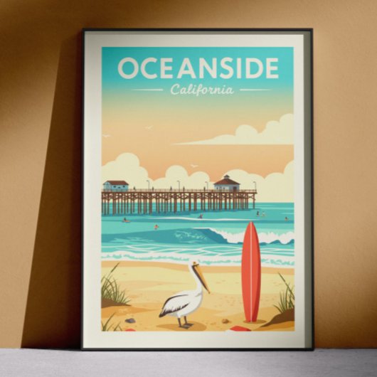 Vintage Oceanside California ポスター
