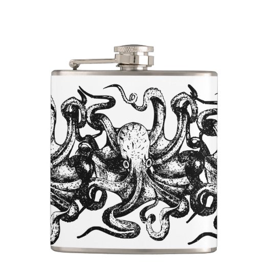 Vintage Octopus  Nautical Themes  フラスク (正面)