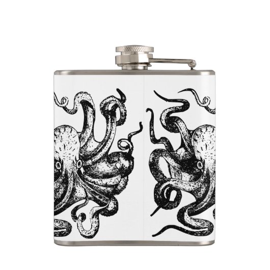 Vintage Octopus  Nautical Themes  フラスク (裏面)