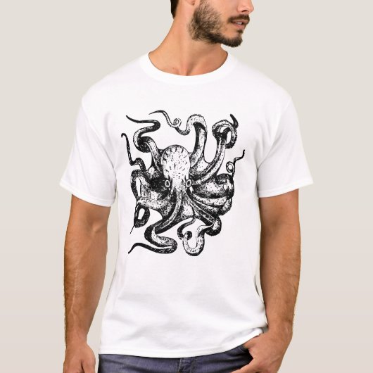 Vintage octopus Octopus Old Drawing Tシャツ (正面)