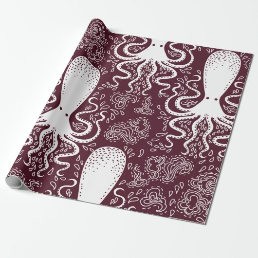 vintage Octopus pattern. ラッピングペーパー (アンロールド)