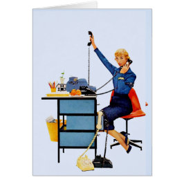 Vintage Office Retro Working Woman Art
