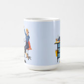 Vintage Office Retro Working Woman Art コーヒーマグカップ (中央)