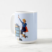 Vintage Office Retro Working Woman Art コーヒーマグカップ (正面左)