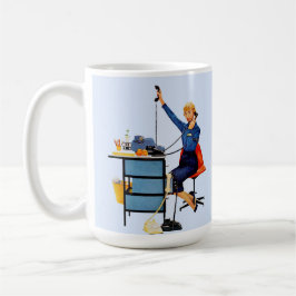 Vintage Office Retro Working Woman Art コーヒーマグカップ