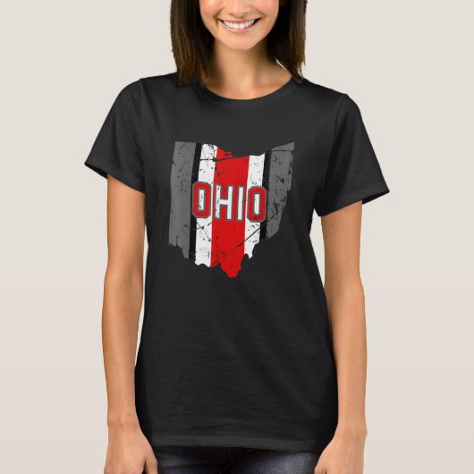 Vintage OHIO  Ohio Map Women Men Tシャツ (正面)