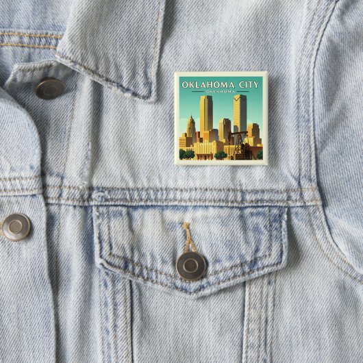 Vintage Oklahoma City Oklahoma 缶バッジ (インサイチュ)