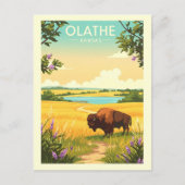 Vintage Olathe Kansas ポストカード (正面)