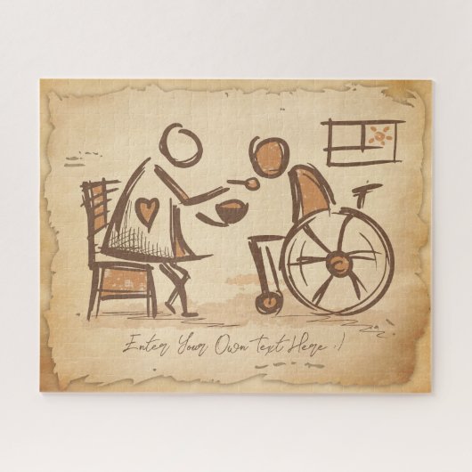 Vintage Old Fashion Caregiver, Nursing Assistant ジグソーパズル (横)