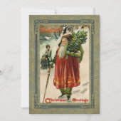 Vintage Old Father Christmas in Snow シーズンカード (正面)