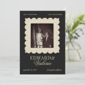 Vintage Old Money 2 Photo Lace Wedding セーブザデート (スタンド正面)