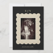 Vintage Old Money 2 Photo Lace Wedding セーブザデート (裏面)