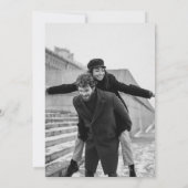 Vintage Old Money Preppy Checkered Photo Wedding 招待状 (裏面)