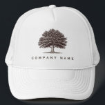 Vintage Old Oak Tree Service or Family Reunion キャップ<br><div class="desc">Promote your tree service business everywhere you go! This would be great for a family reunion,  too. Customize the text to suit your needs.</div>