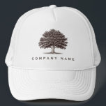 Vintage Old Oak Tree Service or Family Reunion キャップ<br><div class="desc">Promote your tree service business everywhere you go! This would be great for a family reunion,  too. Customize the text to suit your needs.</div>