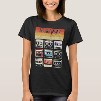 Vintage Old school Playlist Eighties Music  Retro  Tシャツ