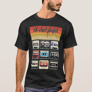 Vintage Old school Playlist Eighties Music  Retro  Tシャツ