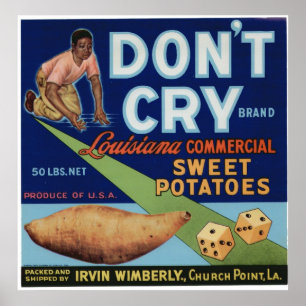 Vintage Old Sweet Potatoes Fruit Crate Labels ポスター