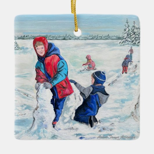 Vintage Old Time Christmas Personalize Ornament セラミックオーナメント (正面)