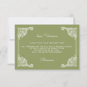 Vintage Olive green Bridesmaid Proposal card サンキューカード (裏面)