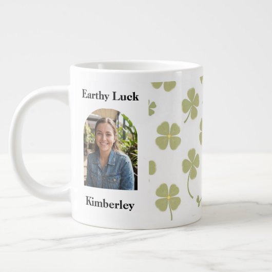 Vintage Olive Lucky Charm St. Patrick's Day ジャンボコーヒーマグカップ (左)