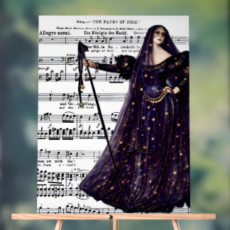 Vintage Opera Gothic Queen of the Night Art  アクリルサイン