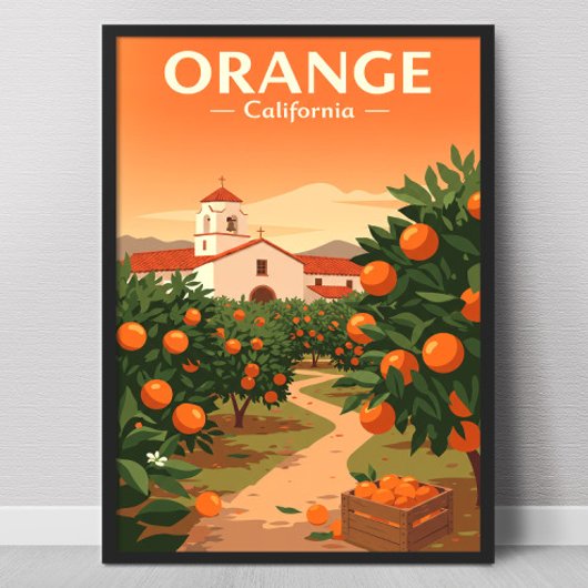 Vintage Orange California ポスター