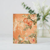 Vintage Orange Floral Striped Journal Sheet (スタンド正面)
