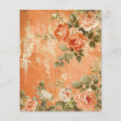 Vintage Orange Floral Striped Journal Sheet (正面)