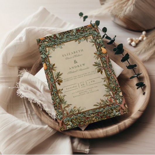 Vintage Orchard Botanical Wedding 招待状