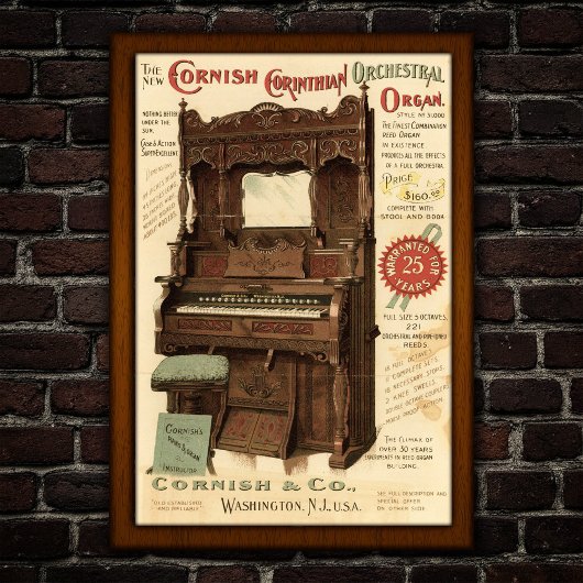 Vintage Orchestral Organ Advertising ポスター
