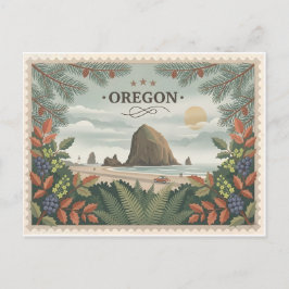 Vintage Oregon State Travel Cannon Beach Haystack  ポストカード