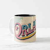 Vintage Orlando Vibes ツートーンマグカップ (正面左)