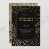 Vintage ornament art graduation 招待状 (正面/裏面)