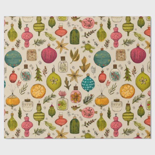 Vintage Ornament Pattern ラッピングペーパー (フラット)