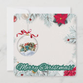 Vintage Ornament & Poinsettia Christmas シーズンカード (裏面)