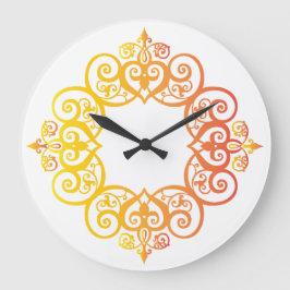 Vintage Ornamental Frame Elegant Decorative Border ラージ壁時計