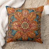 Vintage Ornate Gold & Blue クッション (ブランケット)