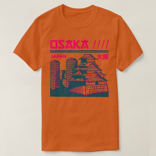 Vintage Osaka Japan Skyline Retro Japanese City  Tシャツ (デザイン正面)