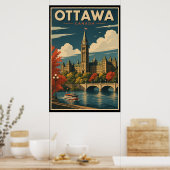Vintage Ottawa Canada Travel ポスター (キッチン)