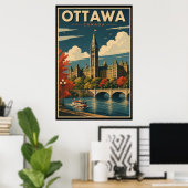 Vintage Ottawa Canada Travel ポスター (ホームオフィス)