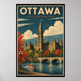 Vintage Ottawa Canada Travel ポスター