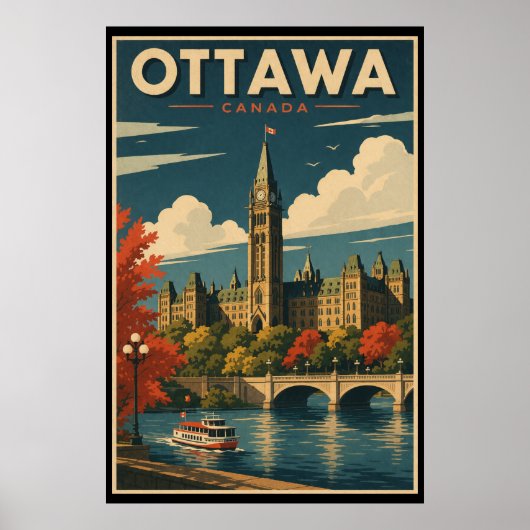 Vintage Ottawa Canada Travel ポスター (正面)