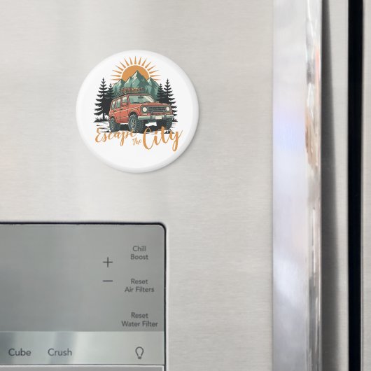 Vintage Overland 4x4 Adventure Escape The City マグネット (インサイチュ (冷蔵庫))