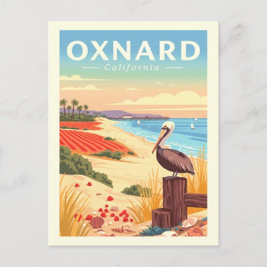Vintage Oxnard California ポストカード (正面)