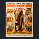 Vintage P.T. Barnum's Jumbo Poster ポスター<br><div class="desc">Vintage Victorian P.T. Barnum's Jumbo poster. High quality,  custom restored vintage map image that would look great framed.</div>