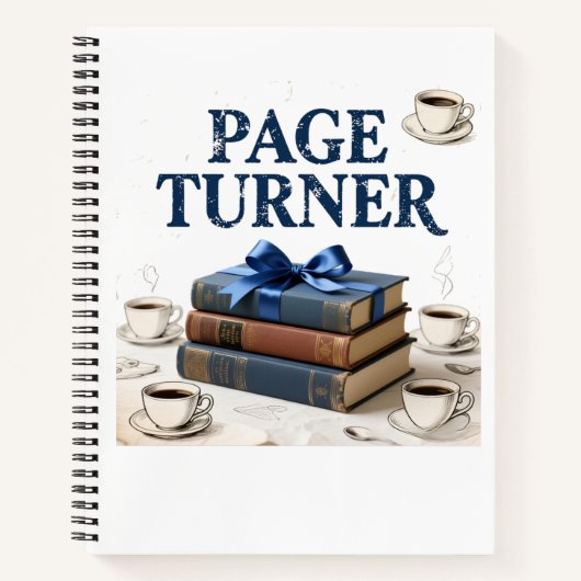 Vintage Page Turner Bookworm ノートブック (正面)